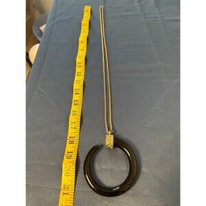 Faux Black Tusk‎ Pendant on Chain Pre-owned